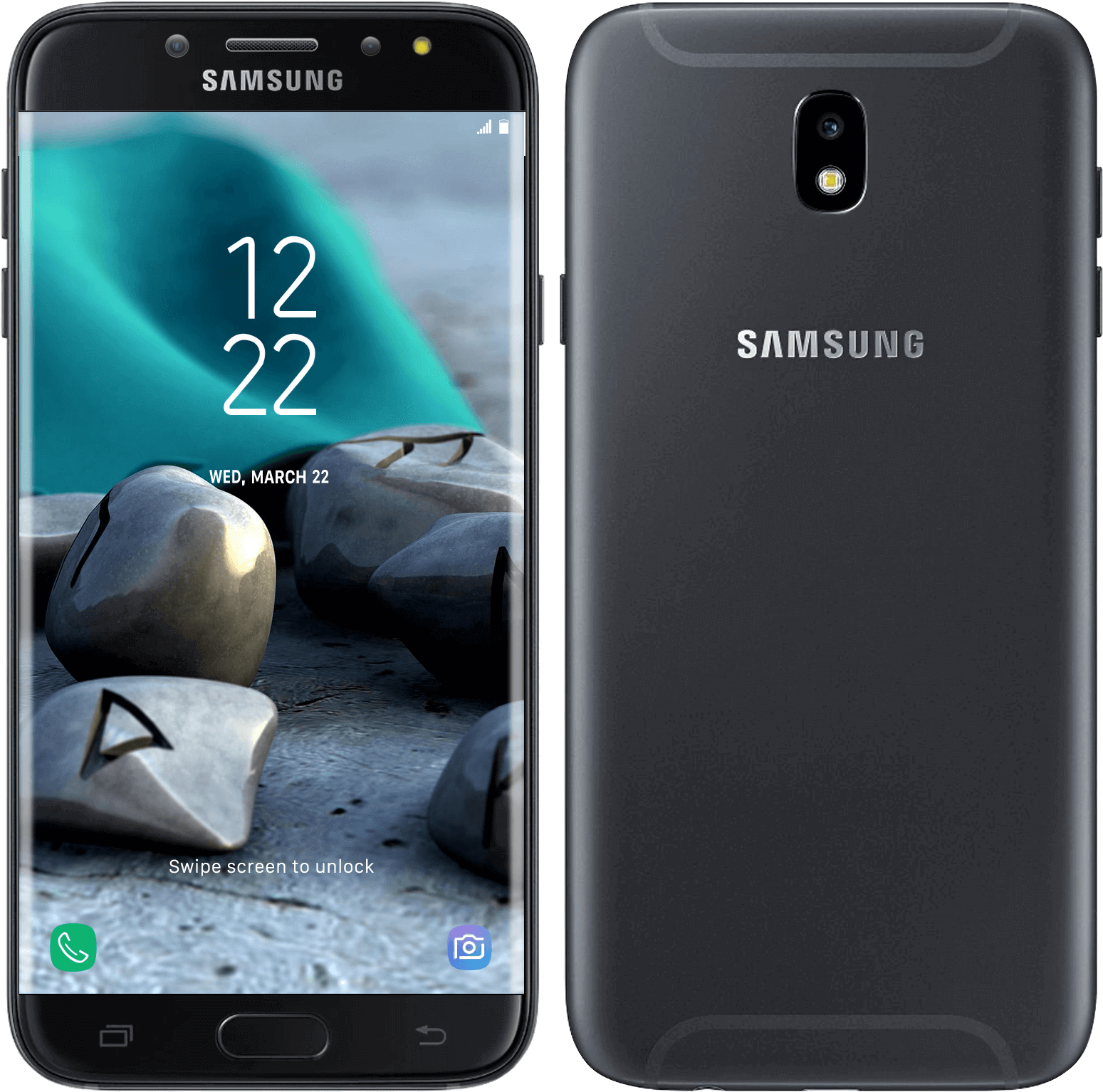 Samsung Smartphone Frontand Back View PNG Image