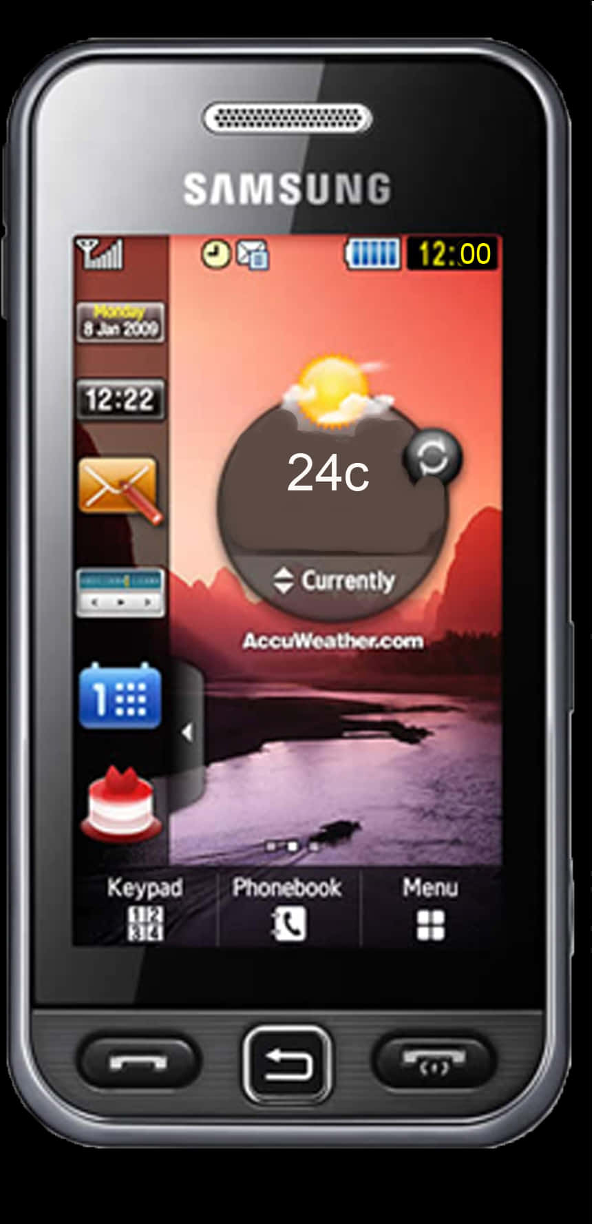 Samsung Touchscreen Phone Display PNG Image