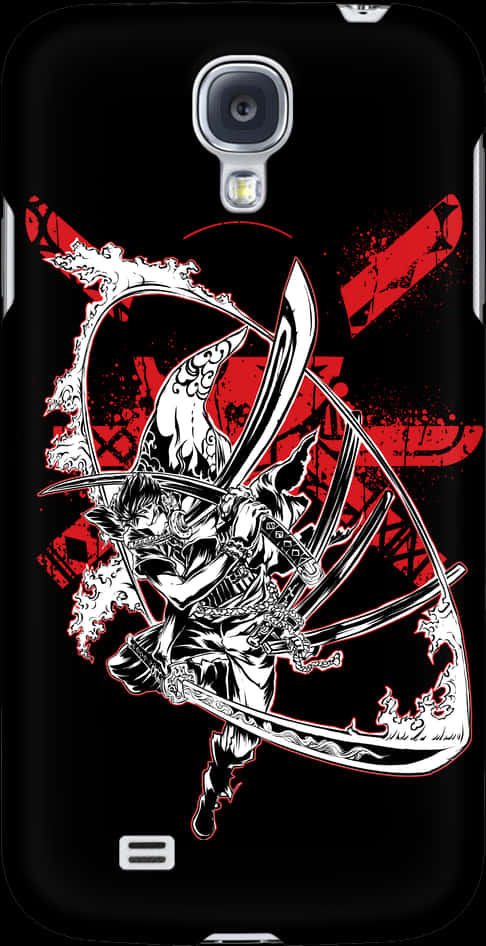 Samurai Warrior Phone Case Design PNG Image