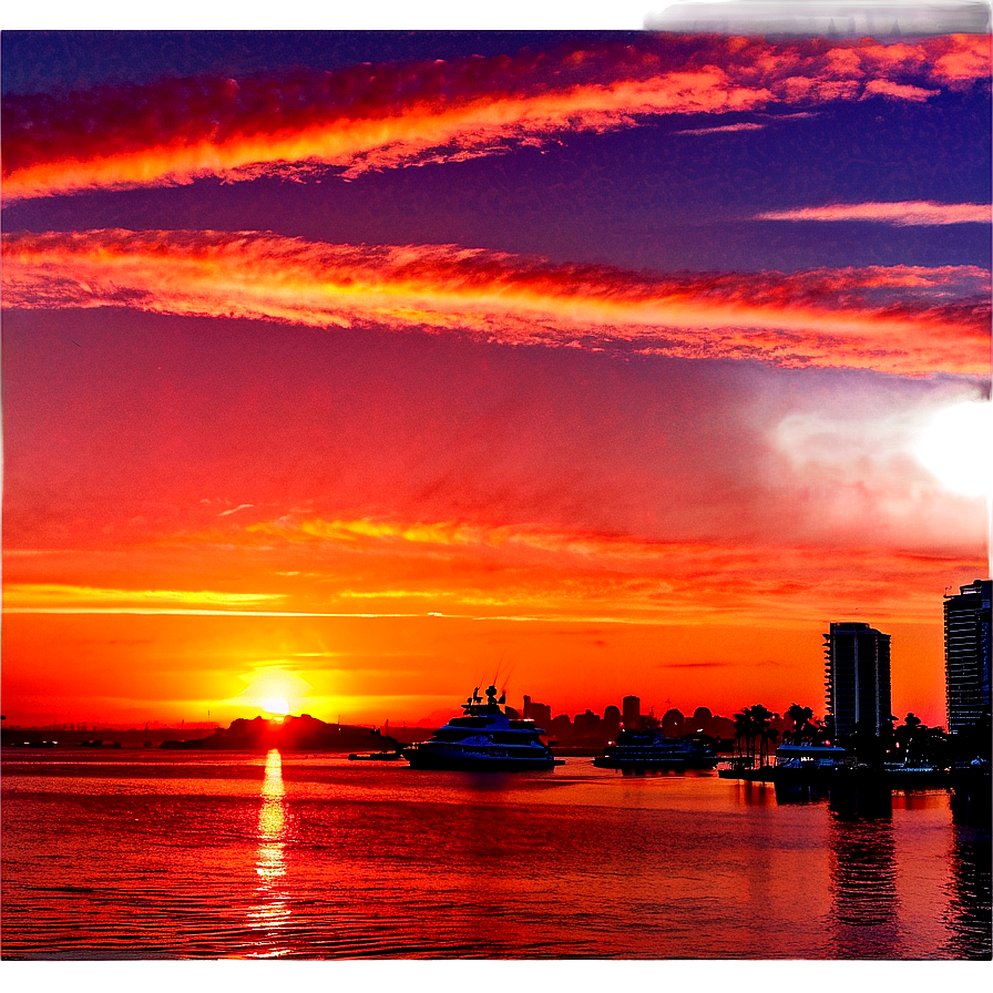 San Diego Harbor Sunset Png Byk PNG Image