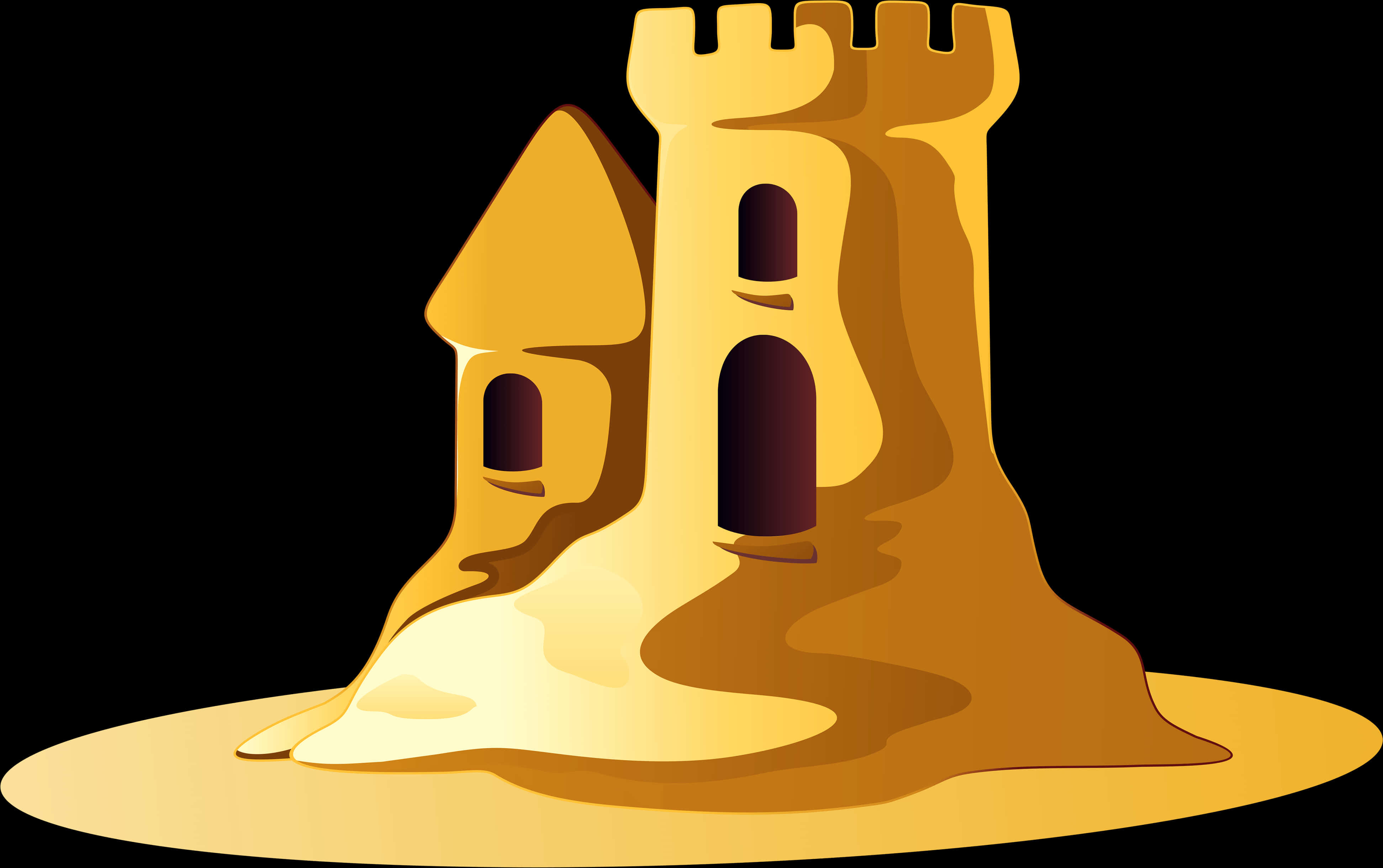 Sand Castle Illustration PNG Image