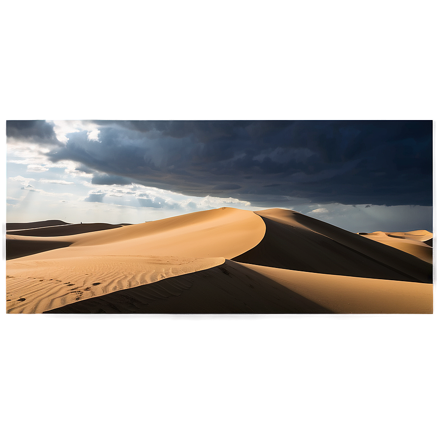 Sand Dunes And Dramatic Clouds Png Vhq PNG Image