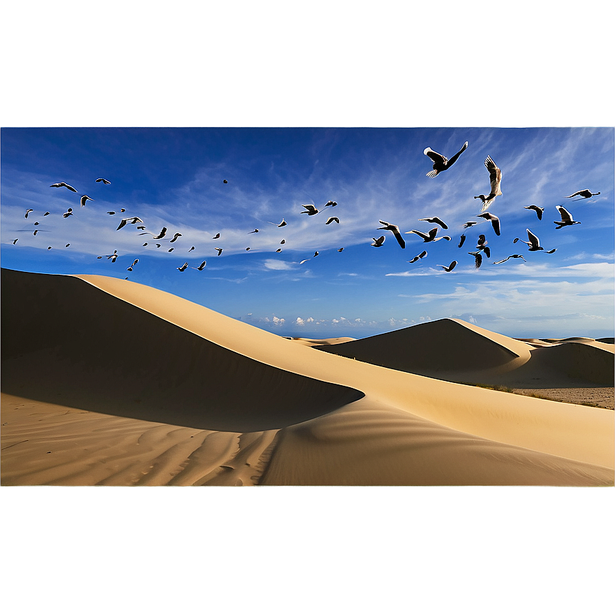 Sand Dunes With Birds Flying Png 76 PNG Image