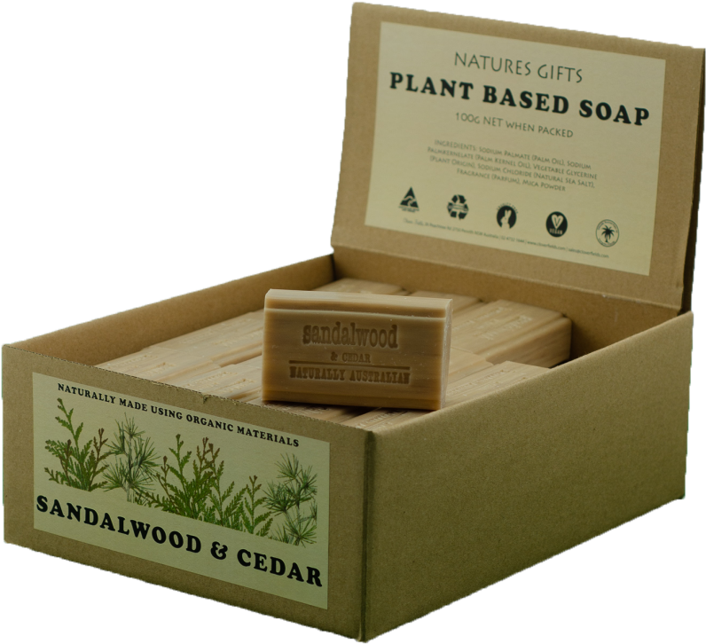 Sandalwood Cedar Soap Packaging PNG Image