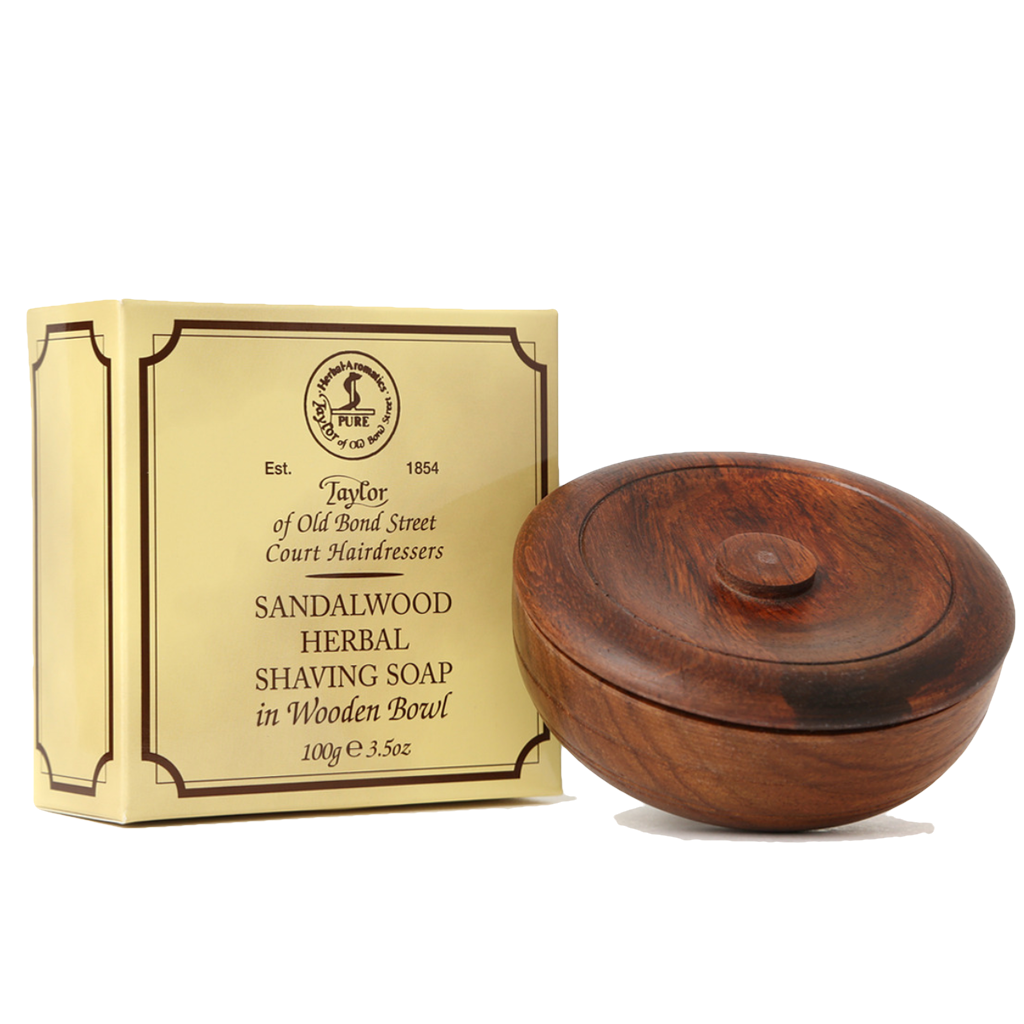 Sandalwood Shaving Soapin Wooden Bowl PNG Image