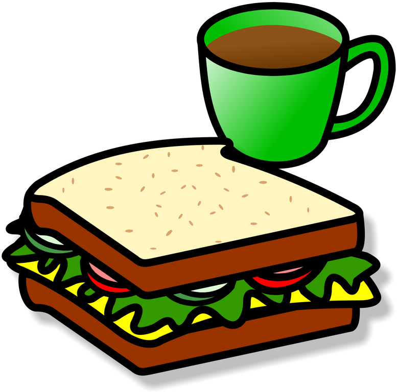 Sandwichand Coffee Illustration PNG Image