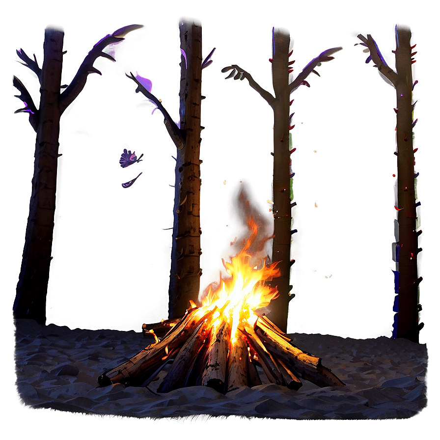 Sandy Beach Bonfire Night Png Cjl PNG Image