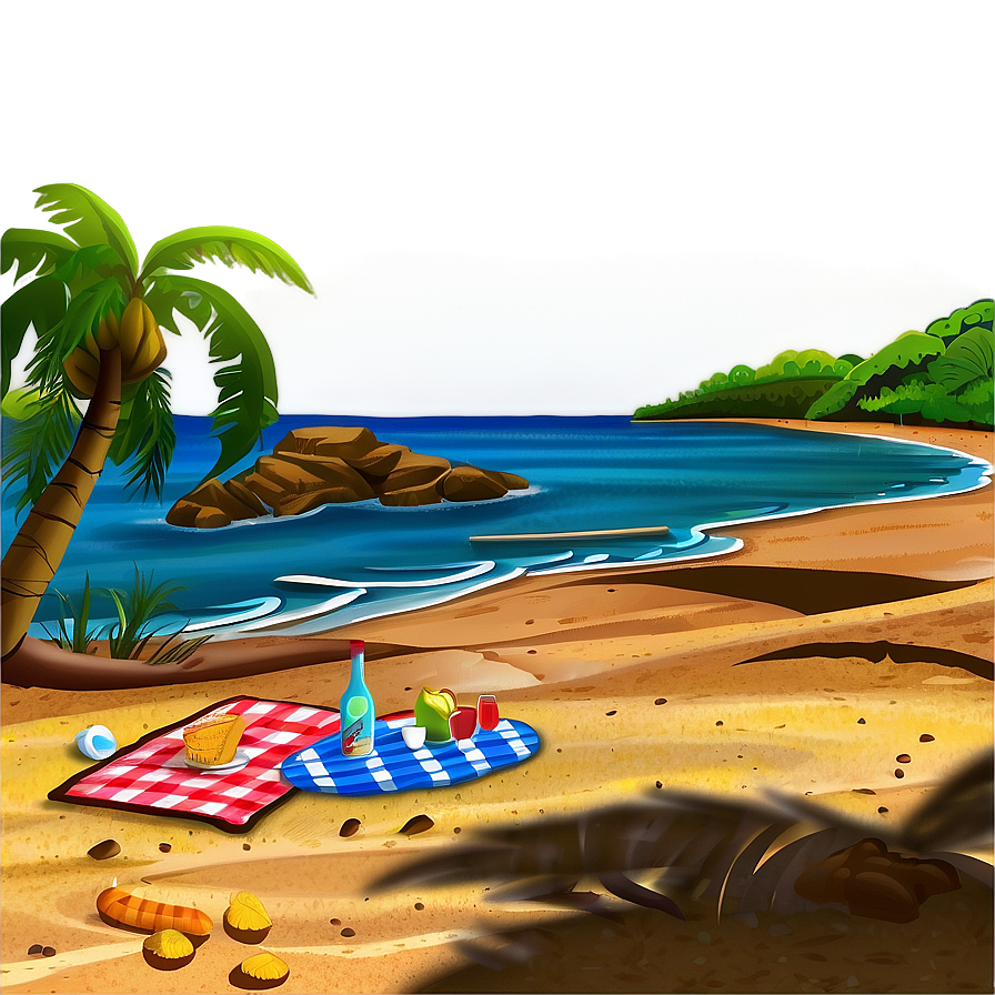 Sandy Beach Picnic Scene Png 74 PNG Image