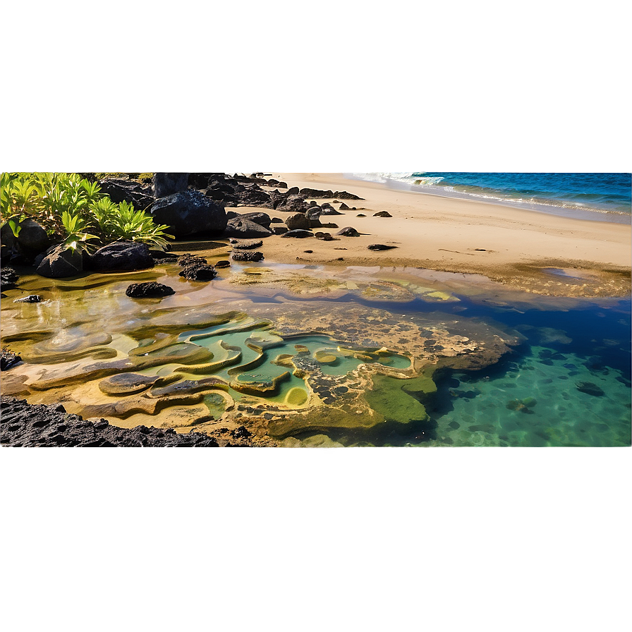 Sandy Beach Tide Pools Png Vri32 PNG Image