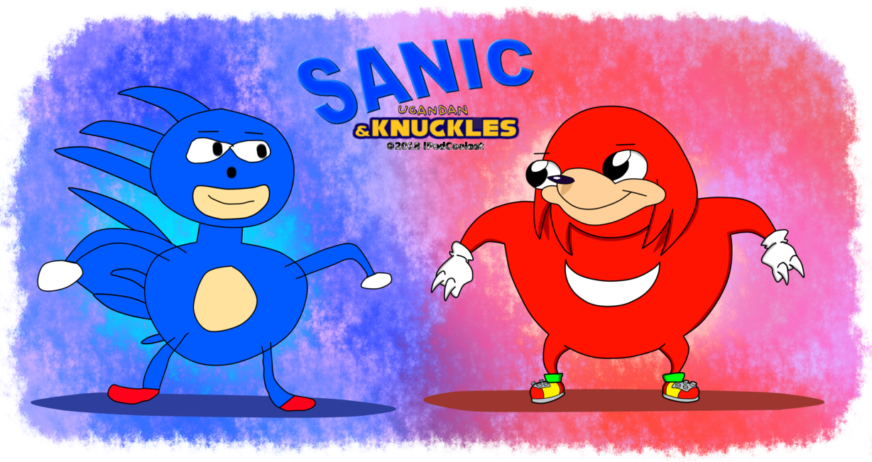 Sanicand Ugandan Knuckles Artwork PNG Image