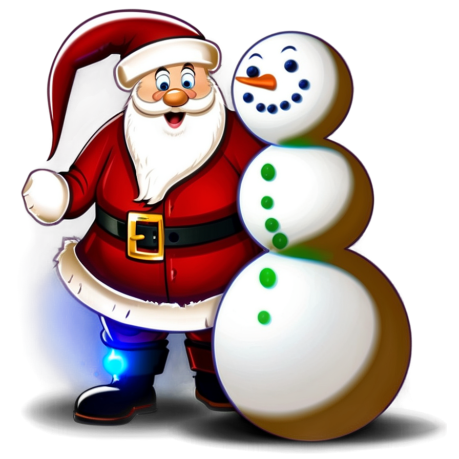 Santa And Snowman Cartoon Png Tuh83 PNG Image