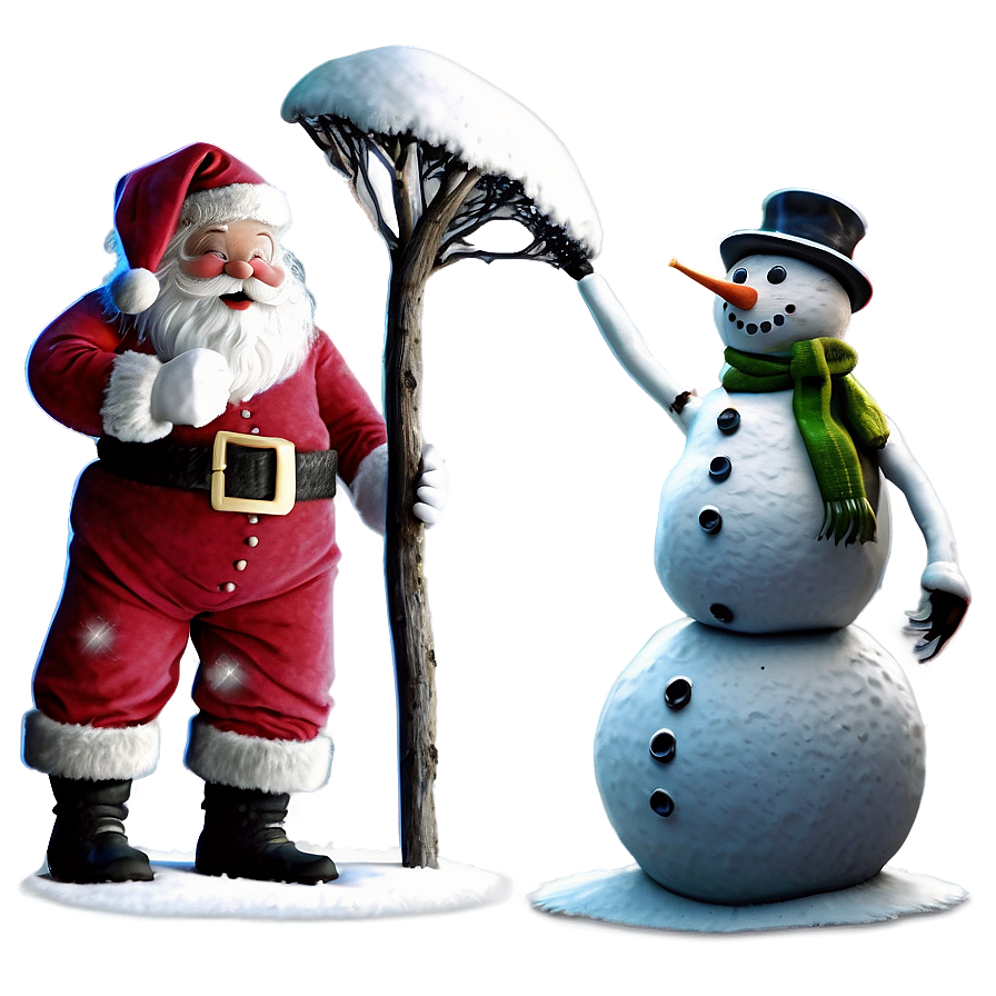 Santa And Snowman Png Xvu PNG Image