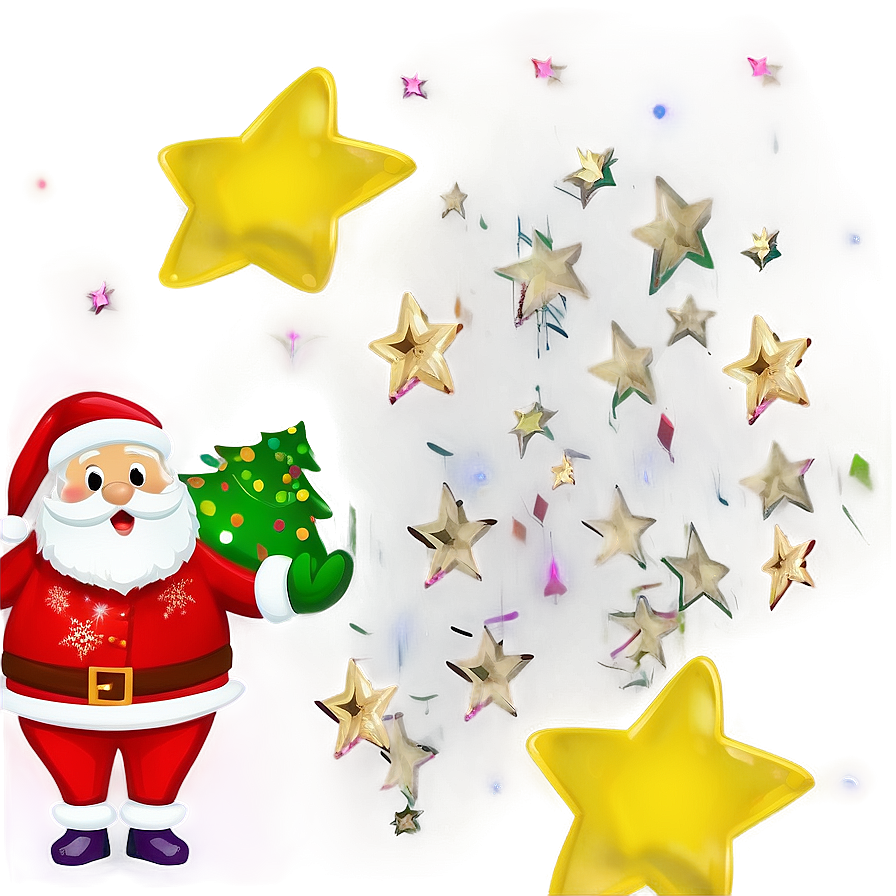 Santa And Stars Png Okw PNG Image