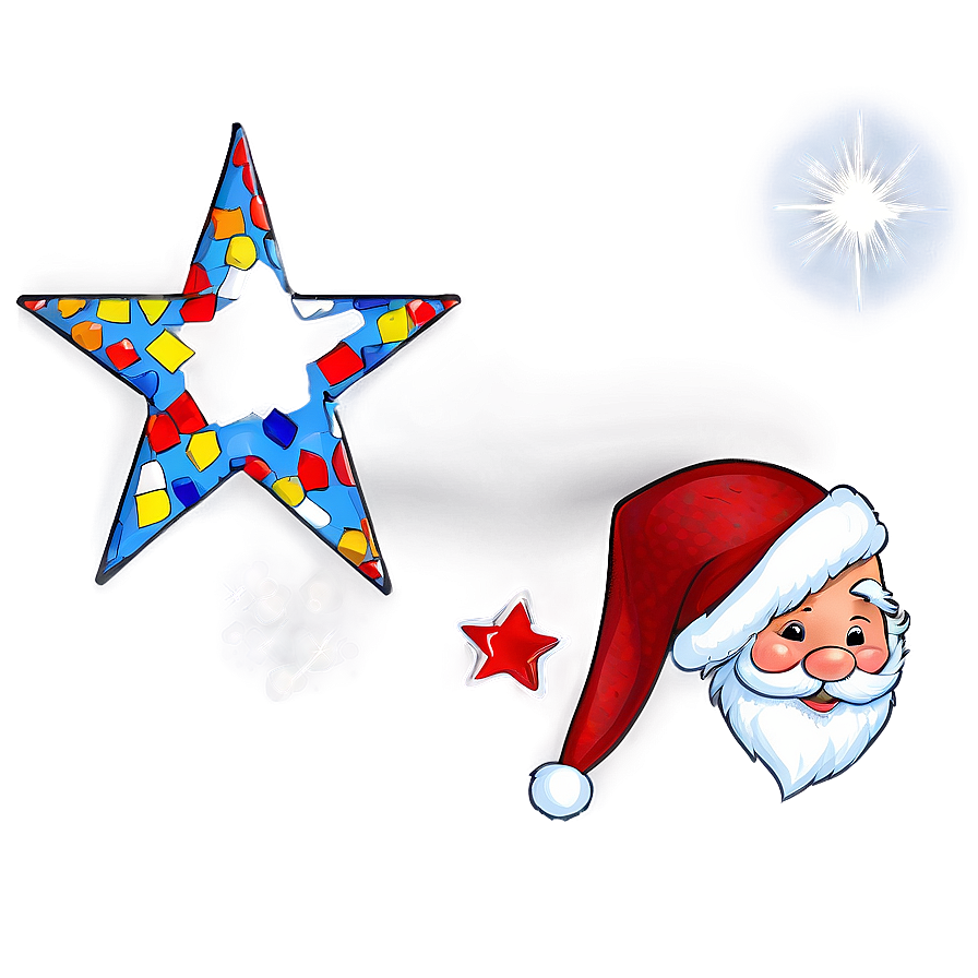 Santa And Stars Png Urf95 PNG Image