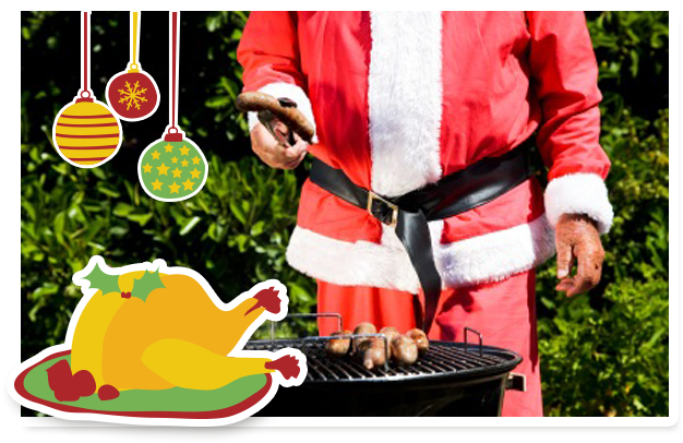 Santa Barbecue Holiday Dinner PNG Image