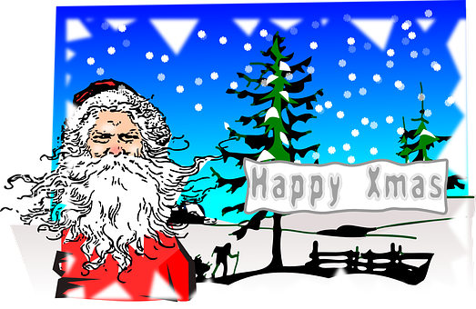 Santa Celebrating Christmas PNG Image