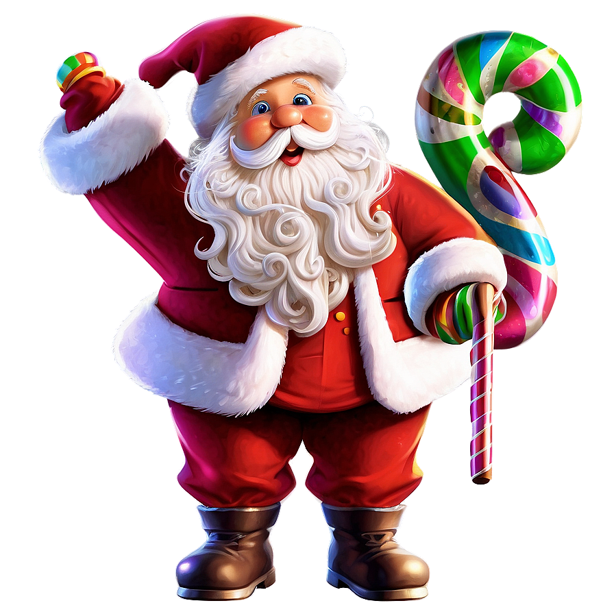 Santa Claus And Candy Png 49 PNG Image