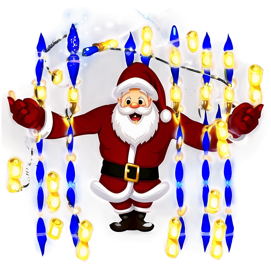 Santa Claus And Christmas Lights Png 98 PNG Image