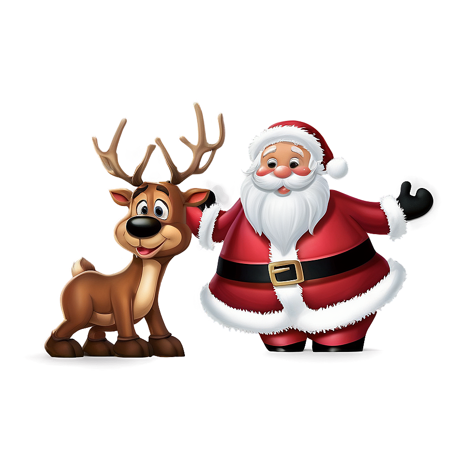 Santa Claus And Rudolph Png 05212024 PNG Image