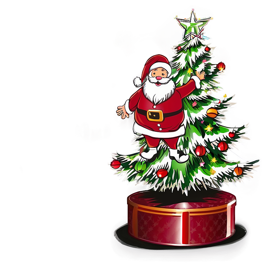 Santa Claus And Tree Png 05212024 PNG Image