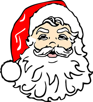 Santa Claus Cartoon Portrait PNG Image