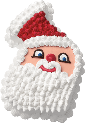 Santa Claus Face Cake Design PNG Image