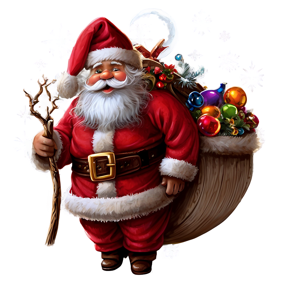 Santa Claus In The Moonlight Png 05212024 PNG Image