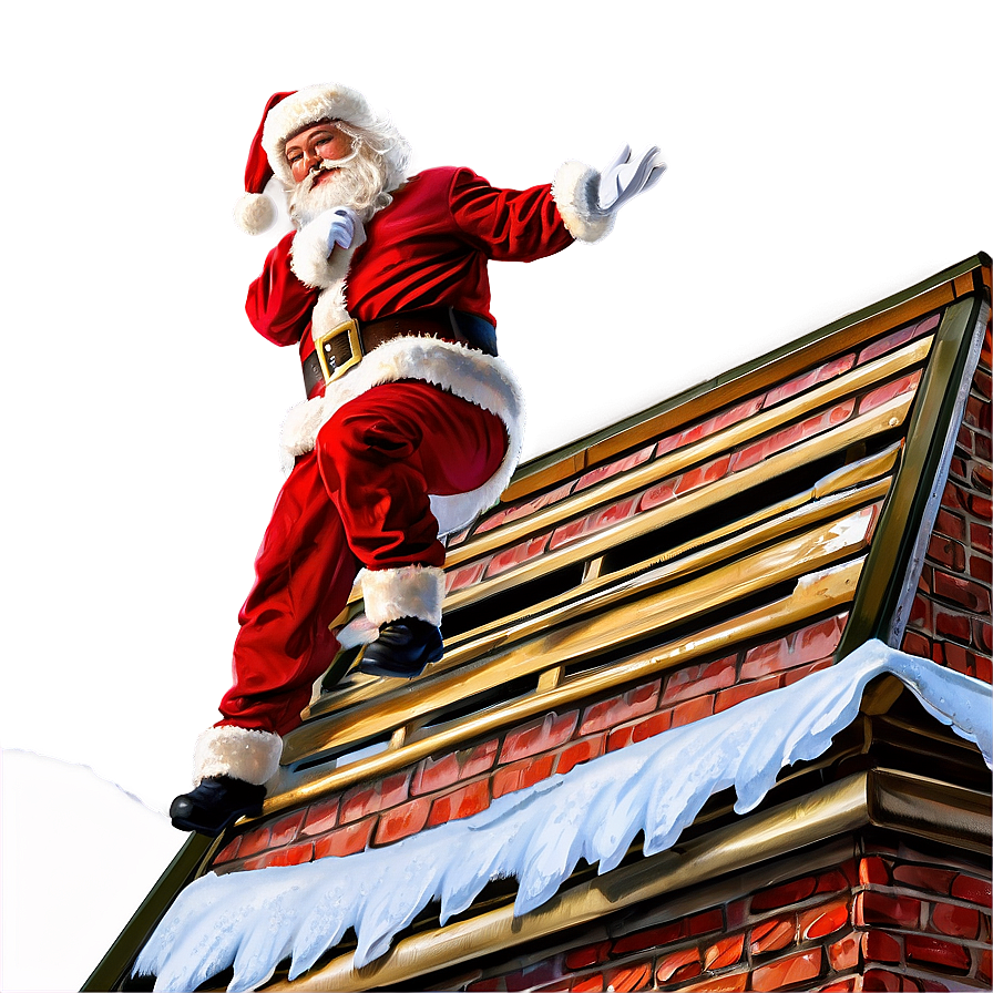 Santa Claus On Roof Png Xsy PNG Image