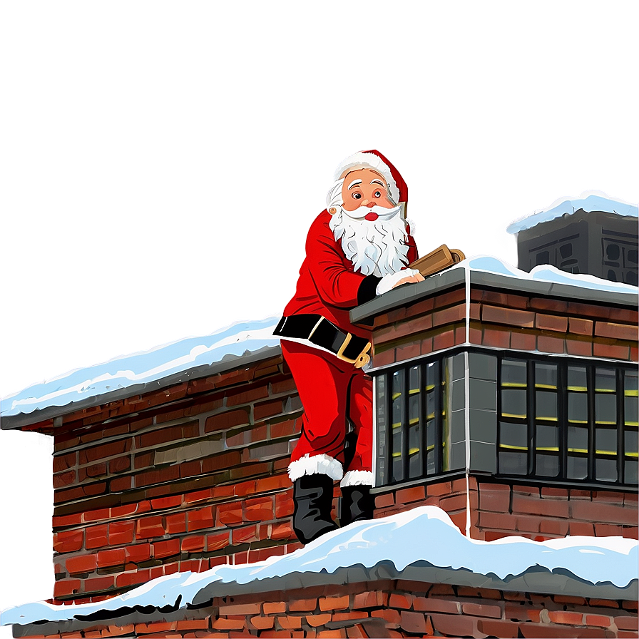 Santa Claus On Rooftop Png 06252024 PNG Image