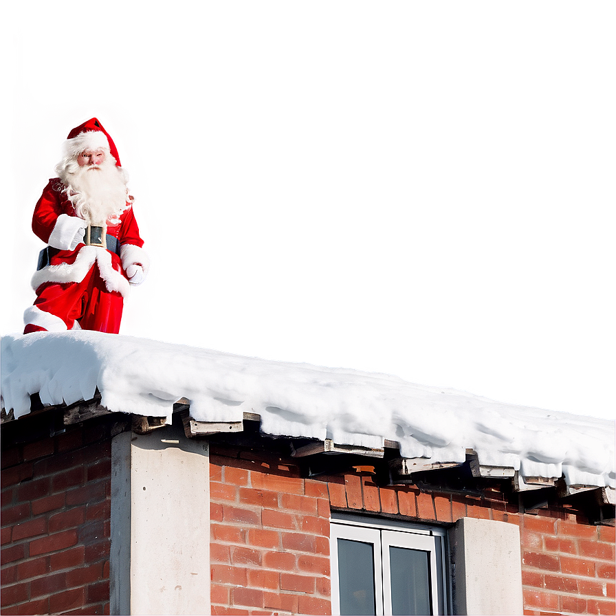 Santa Claus On Rooftop Png 24 PNG Image