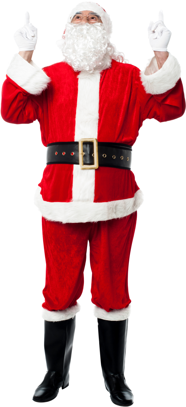 Santa Claus Pointing Upward PNG Image