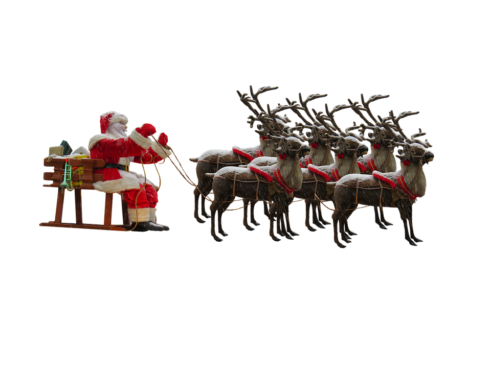 Santa Claus Sleigh Reindeer Christmas Eve.png PNG Image