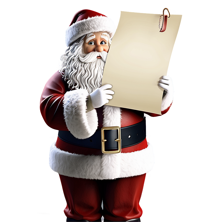 Santa Claus With List Png 93 PNG Image