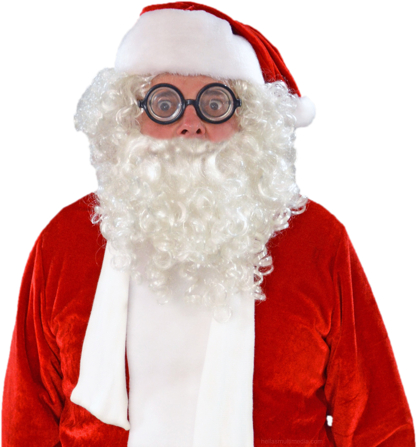 Santa Costume Glasses Beard PNG Image