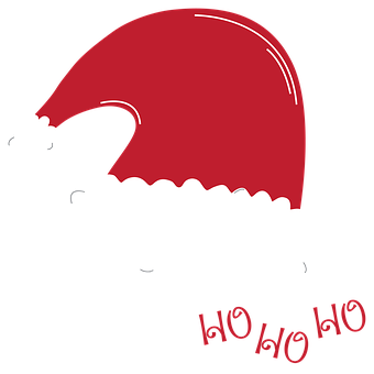 Santa Hat Ho Ho Ho Graphic PNG Image