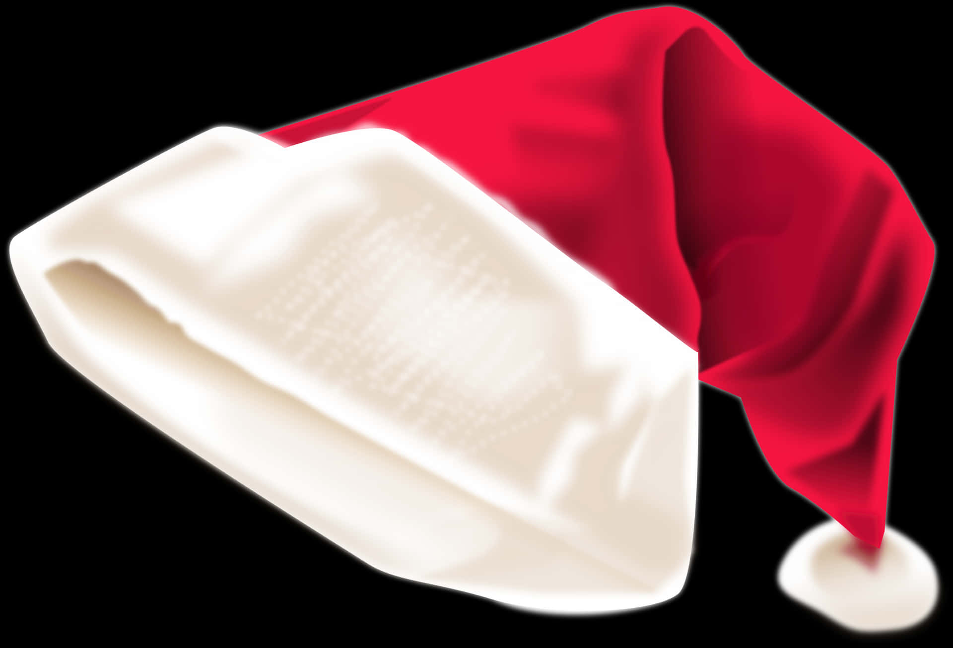 Santa Hat Isolatedon Black Background PNG Image