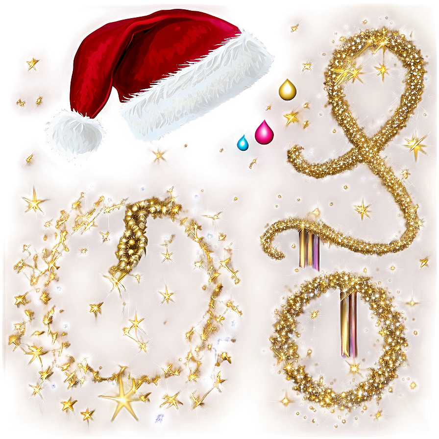 Santa Hat With Glitter Png Kvo PNG Image