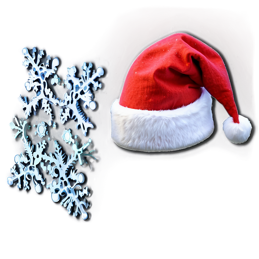 Santa Hat With Snowflakes Png Cka PNG Image