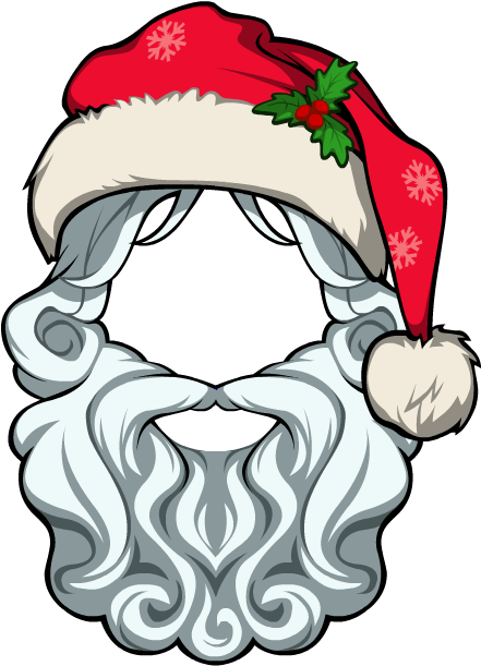 Santa Hatand Beard Illustration.png PNG Image