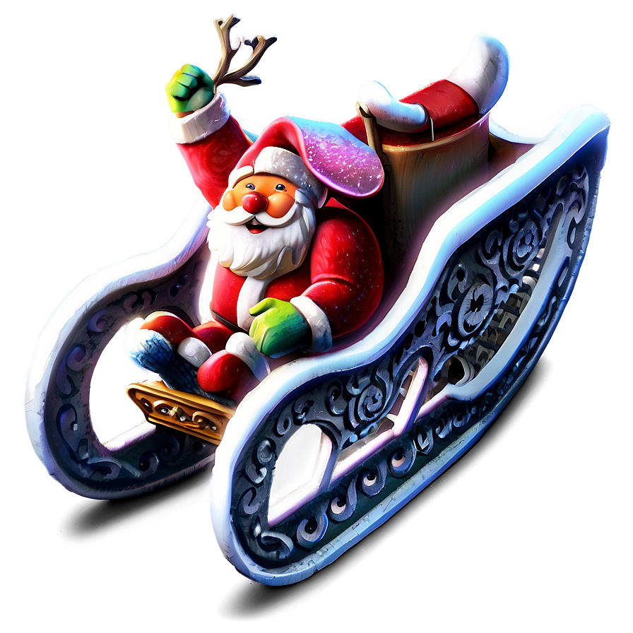 Santa In Sleigh Png Byl48 PNG Image