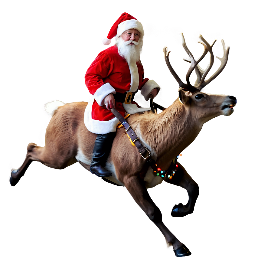 Santa Riding Reindeer Png 87 PNG Image