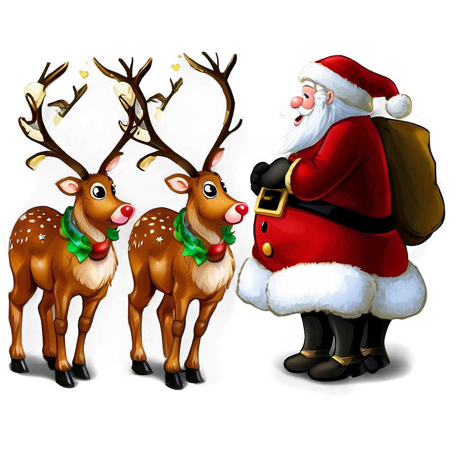 Santa's Reindeer Team Png Hep PNG Image