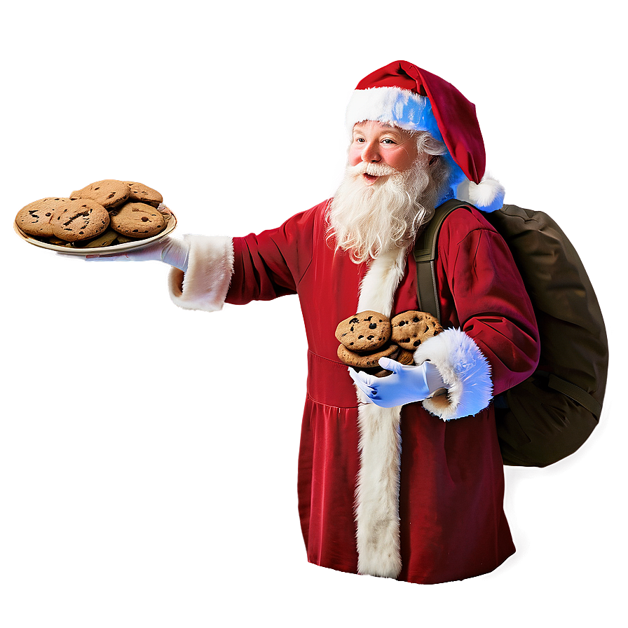 Santa With Cookies Png Faq PNG Image