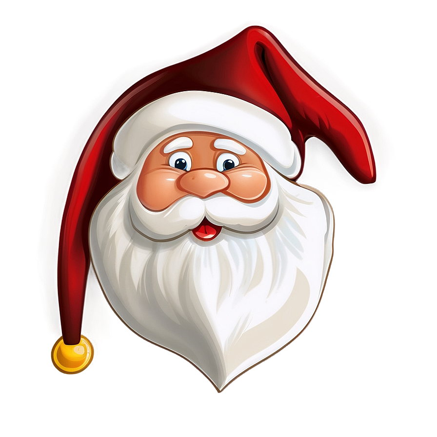 Santa With Holly Cartoon Png Whr96 PNG Image