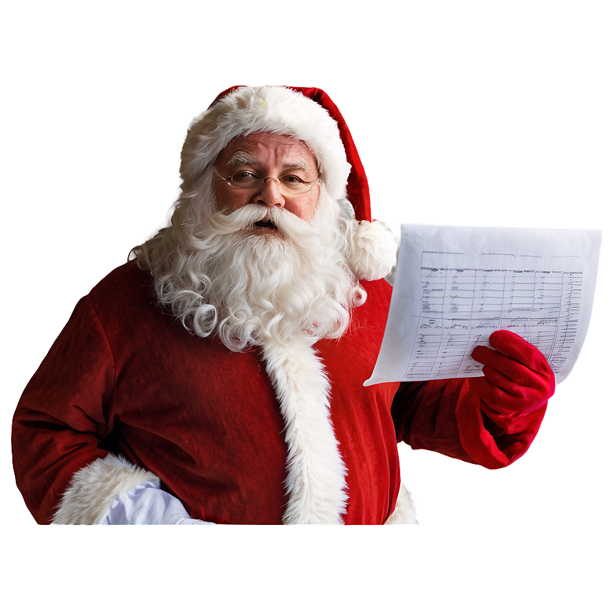 Santa With List Png 51 PNG Image