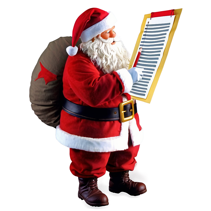 Santa With List Png Cru25 PNG Image