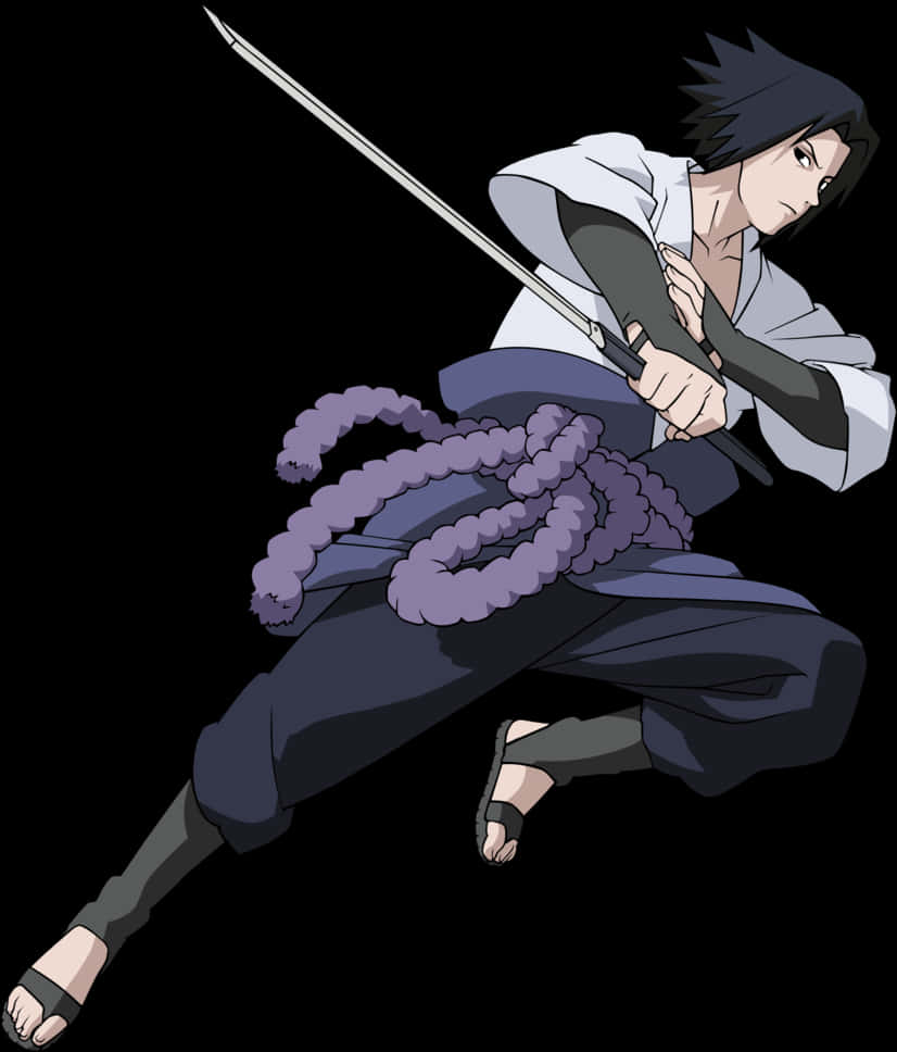 Sasuke_ Uchiha_ Action_ Pose PNG Image