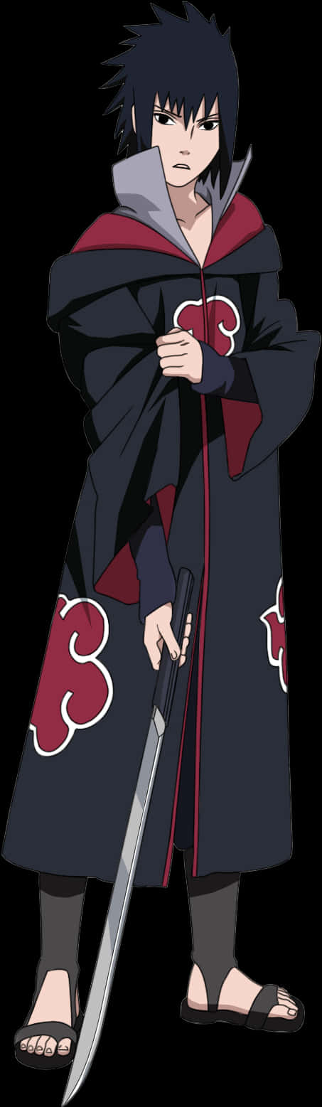 Sasuke Uchiha Akatsuki Robe PNG Image