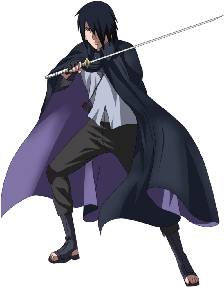 Sasuke Uchiha With Sword PNG Image