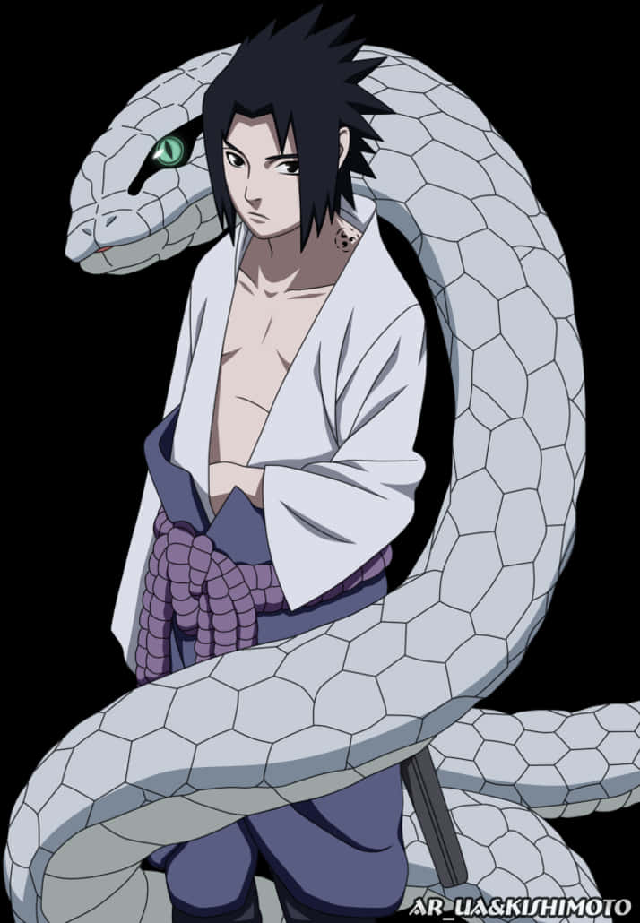 Sasukewith Giant Snake PNG Image